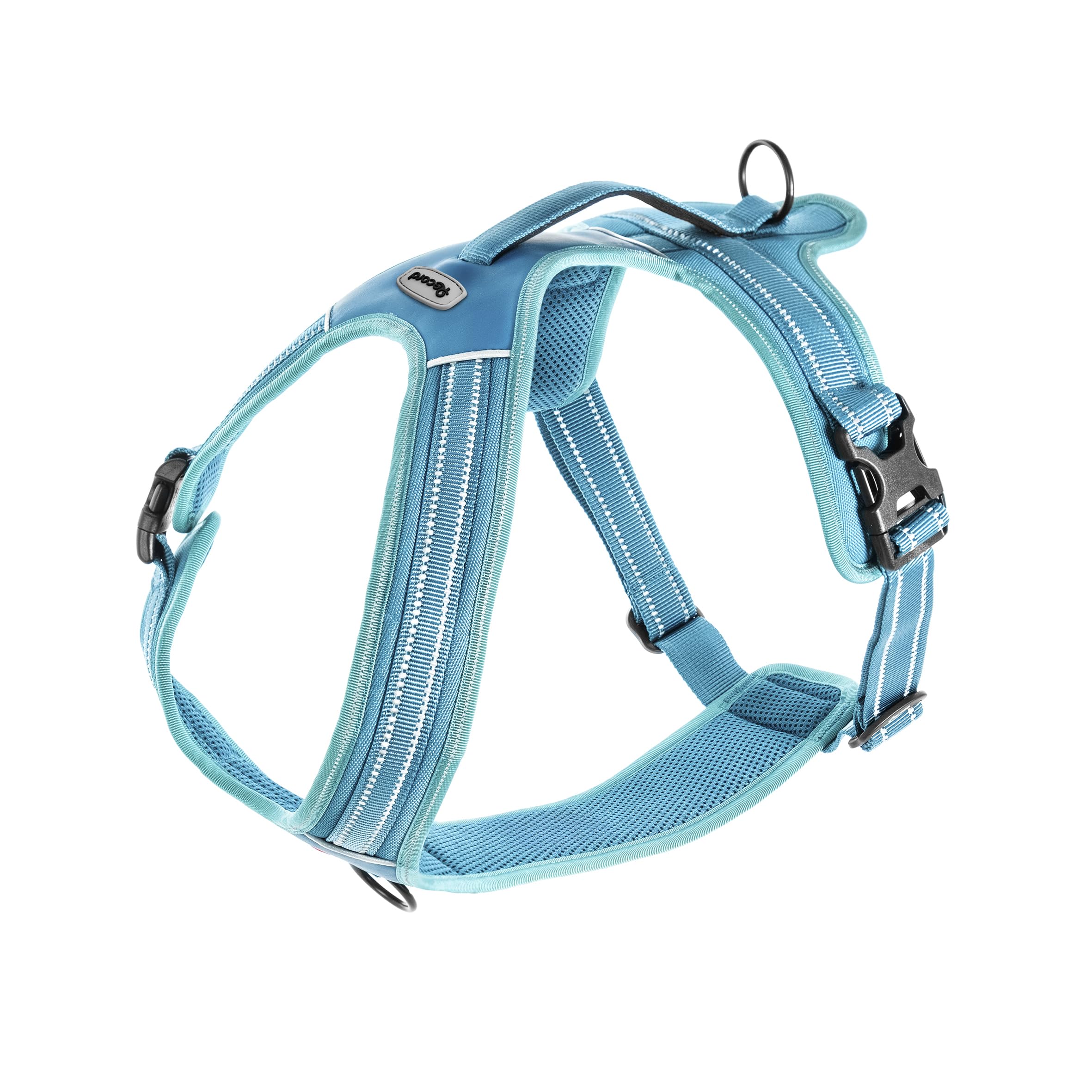 Record - Pettorina per Cani Action Alpi - Colore Blu – Taglia XS – Materiale: Nylon Intrecciato con Bande Riflettenti 3M ScotchLite - Circonferenza 43-49 cm