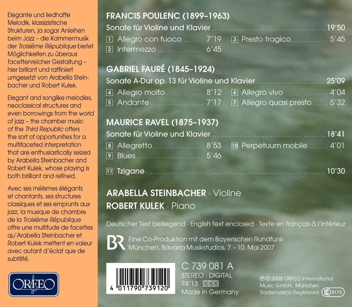 Image secondaire de Sonates pour Violon et Piano - Arabella Steinbacher & Robert Kulek