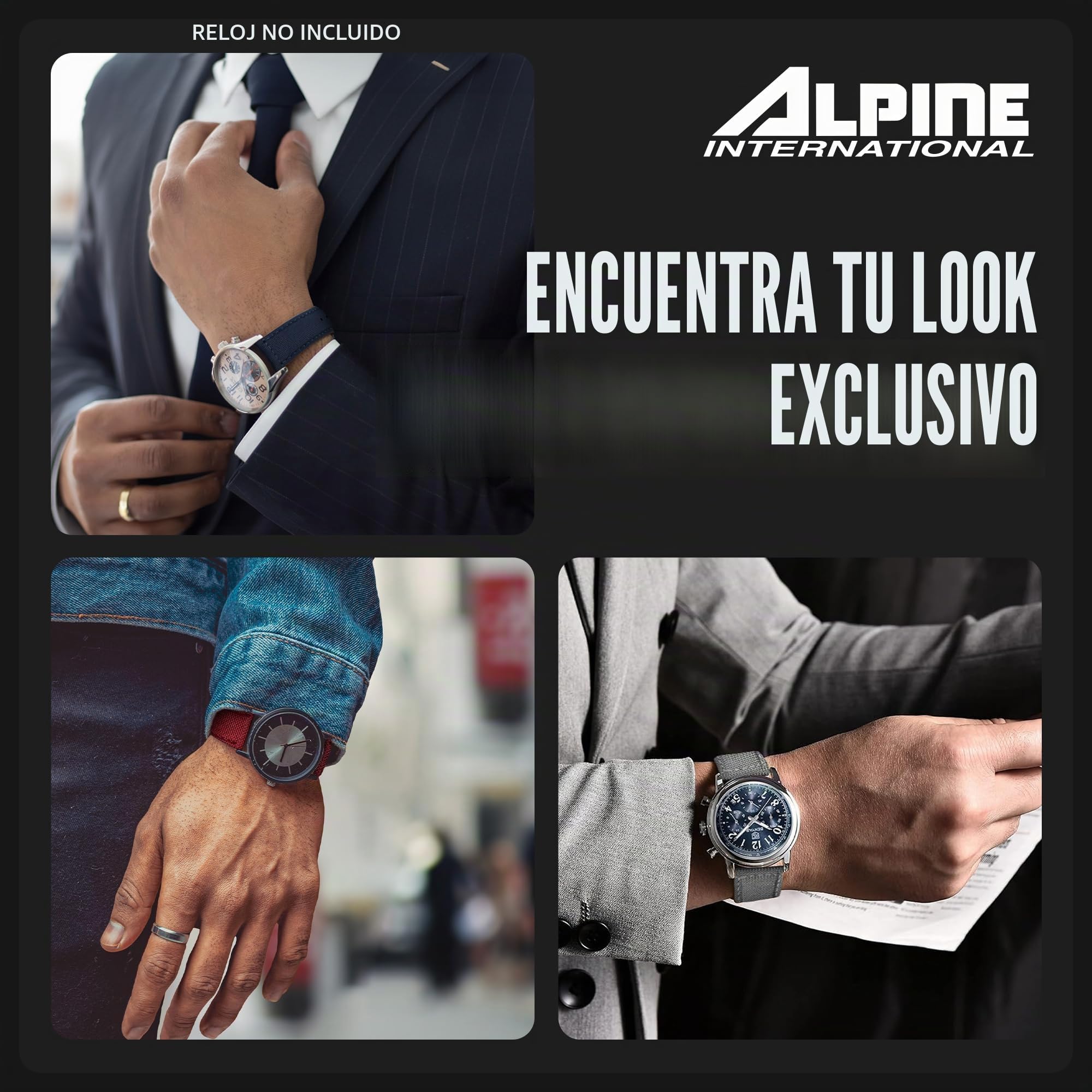 Alpine Cordura - Correa de repuesto de liberación rápida para reloj, correa de tela y cuero con forro trasero resistente al agua, para mujeres y hombres, compatible con correas de reloj analógicos e