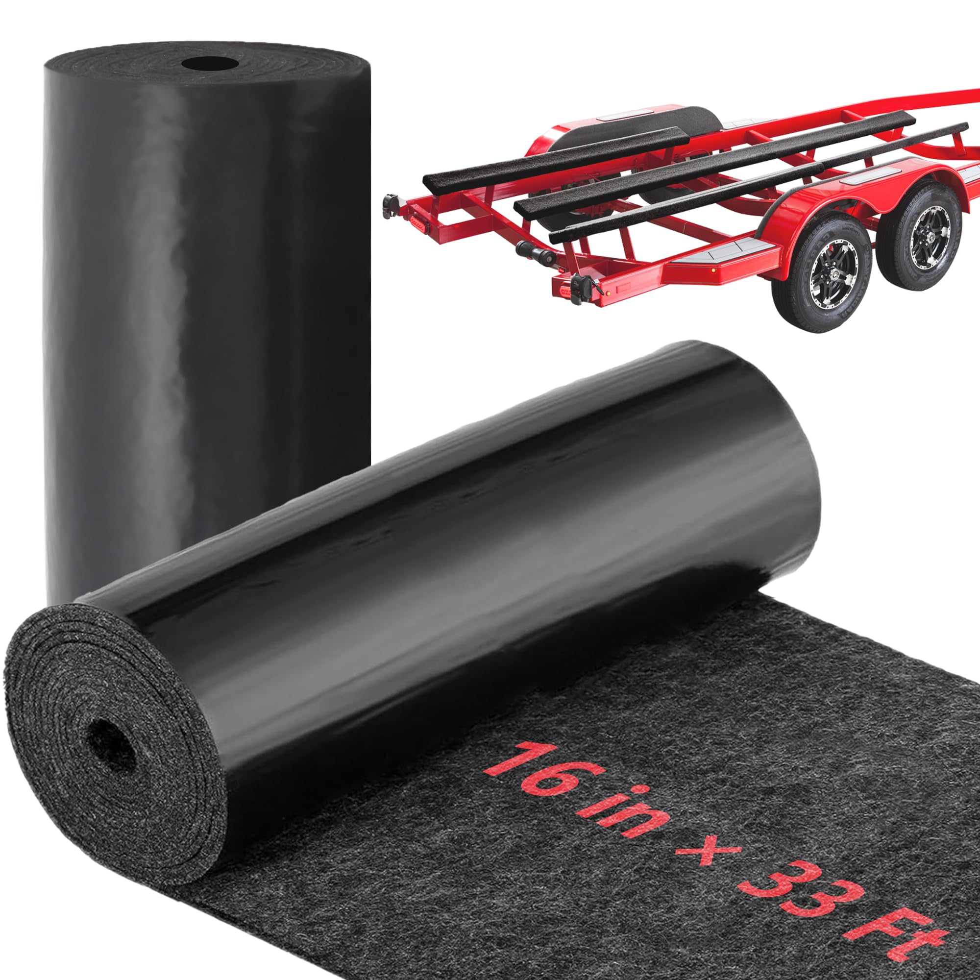 Boat Trailer Bunk Carpet, 3mm Thick Polyester Marine Trailer for Runners, Board Boat Carpeting Runner Padding, Bunk Padding Mats Parts Accessories for