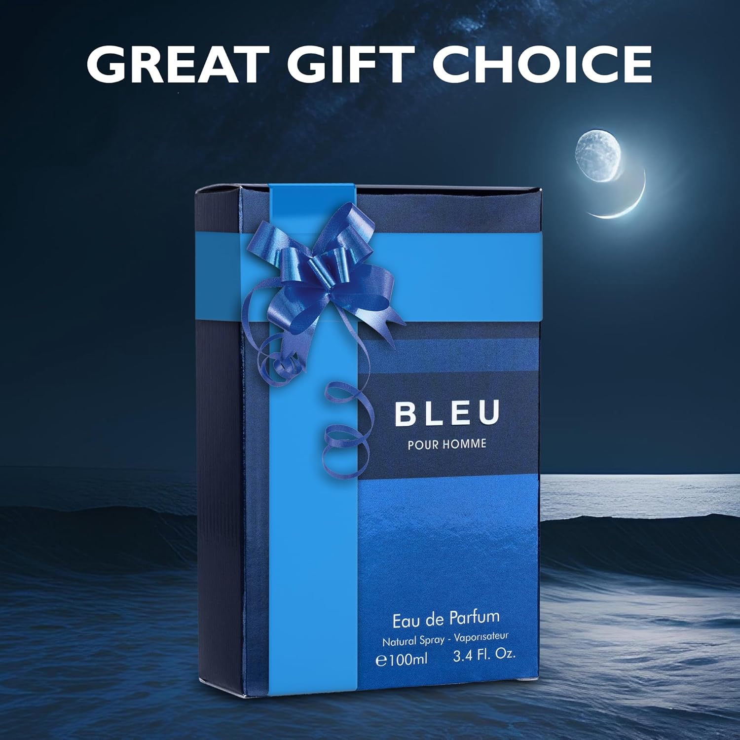 Bleu for Men Eau De Parfum - Blend of Citrusy Top Notes, Aromatic Spices & Warm Woody Undertones - Combination of Grapefruit, Lemon, Mint & Pink Pepper - Elegant 3.4fl Oz Bottle - Versatile Gift - Image 8