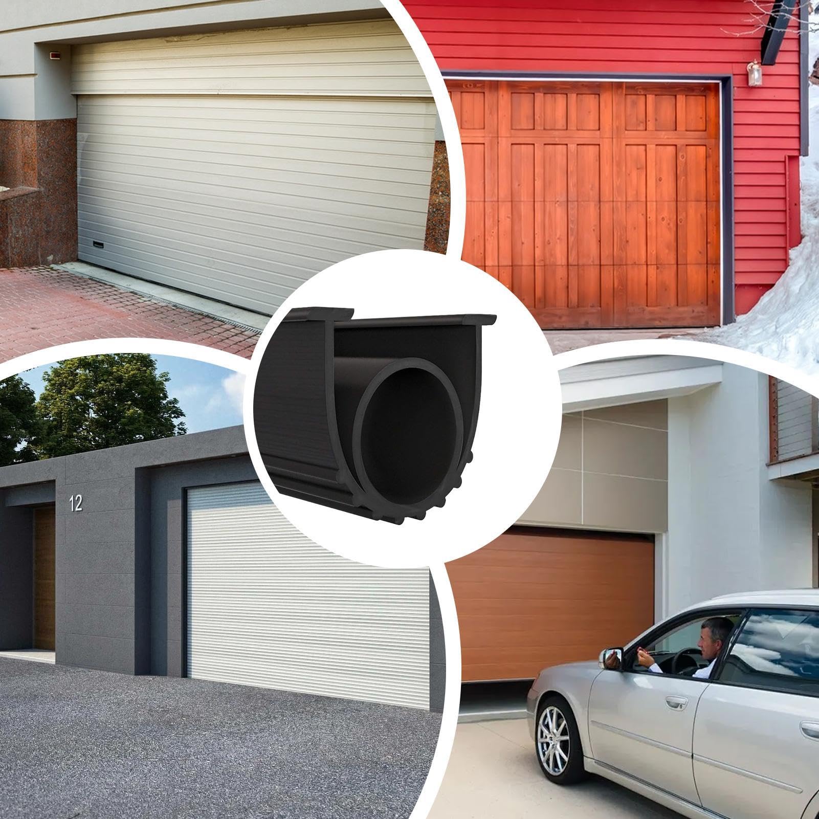 Burlete Goma Inferior Puerta Garaje Cinta Selladora Protectora Climática | 5 Metros para Puerta Garaje Protector Climático Flexible Cobertizo Enrollable Almacén Industrial