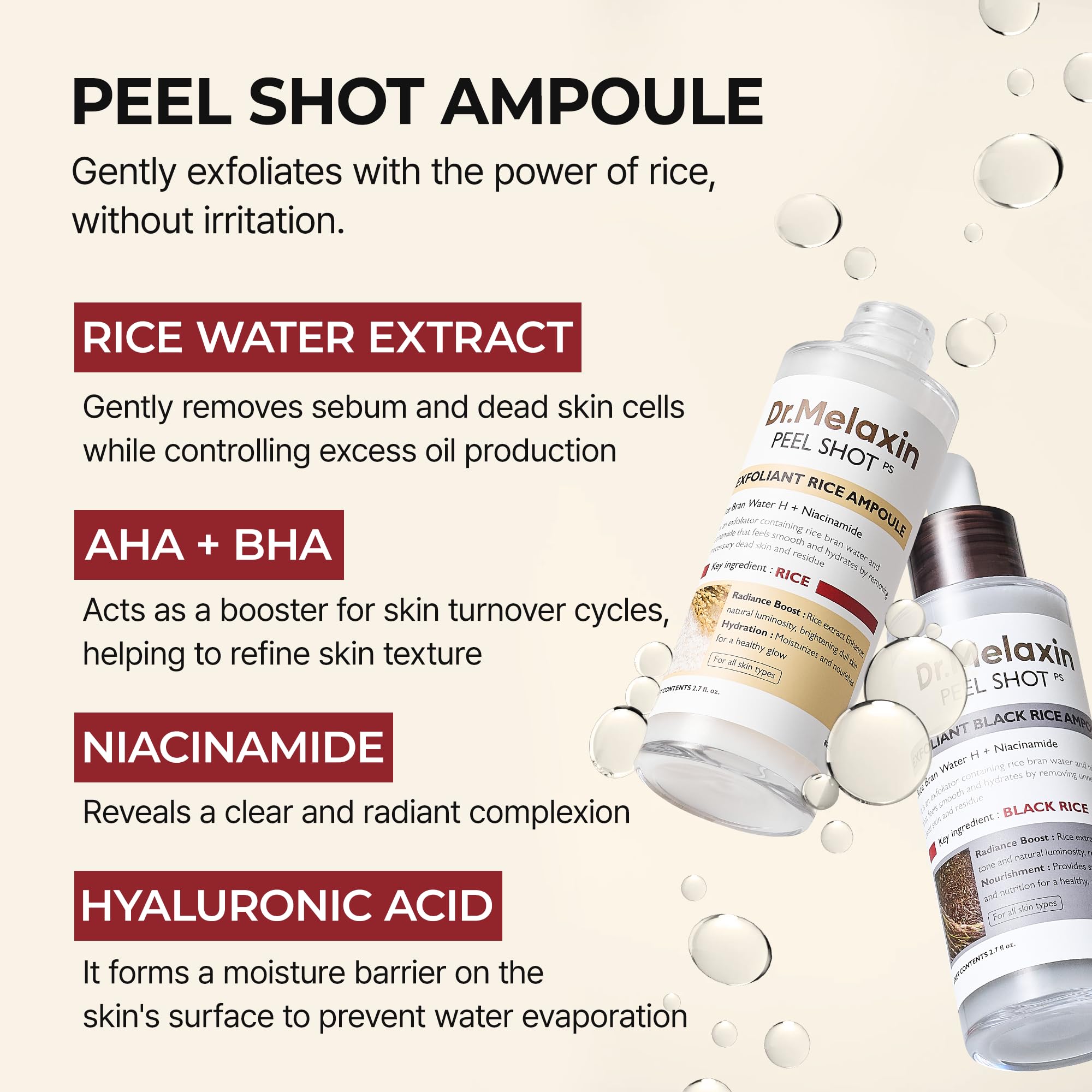 Dr.Melaxin peel shot care set black rice peeling white rice peel shot toner korean skin care cosmetics