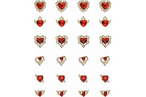 Sparkling Red Heart Charm Nail Jewels