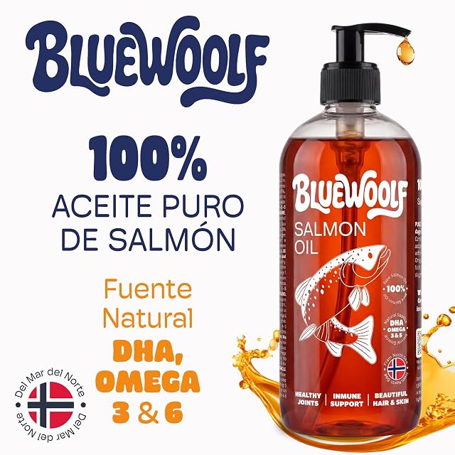 Foto 2 de 8 de Aceite de Salmon Perros y Gatos 500ml con Omega 3 para Mejora Piel y Pelo Articulaciones y Sistema…