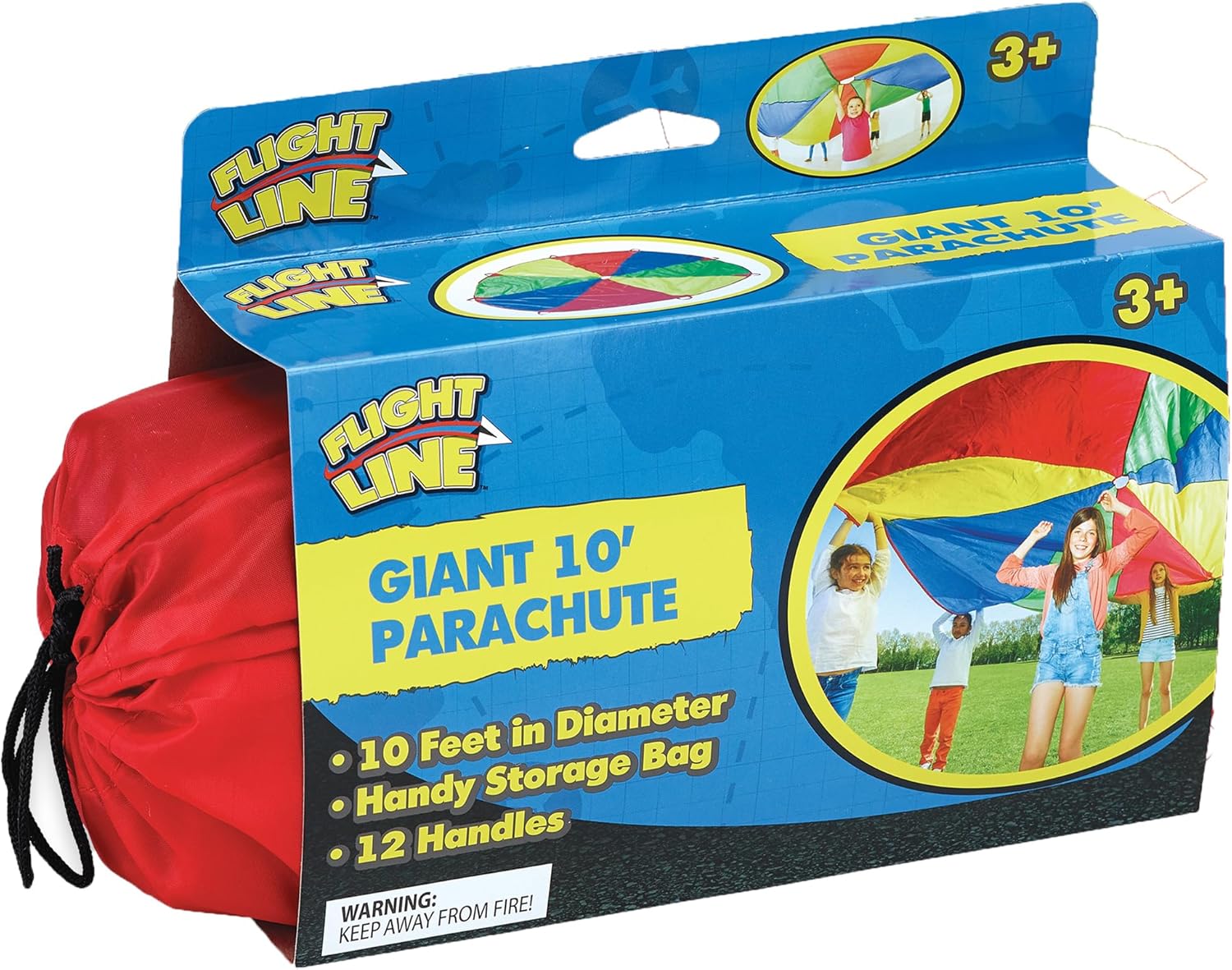Thin Air Brands Nature Bound Kids 10 Foot Play Parachute Toy for Boys and Girls with 12 Handles for Team Group Cooperative Games, Ages 3 +