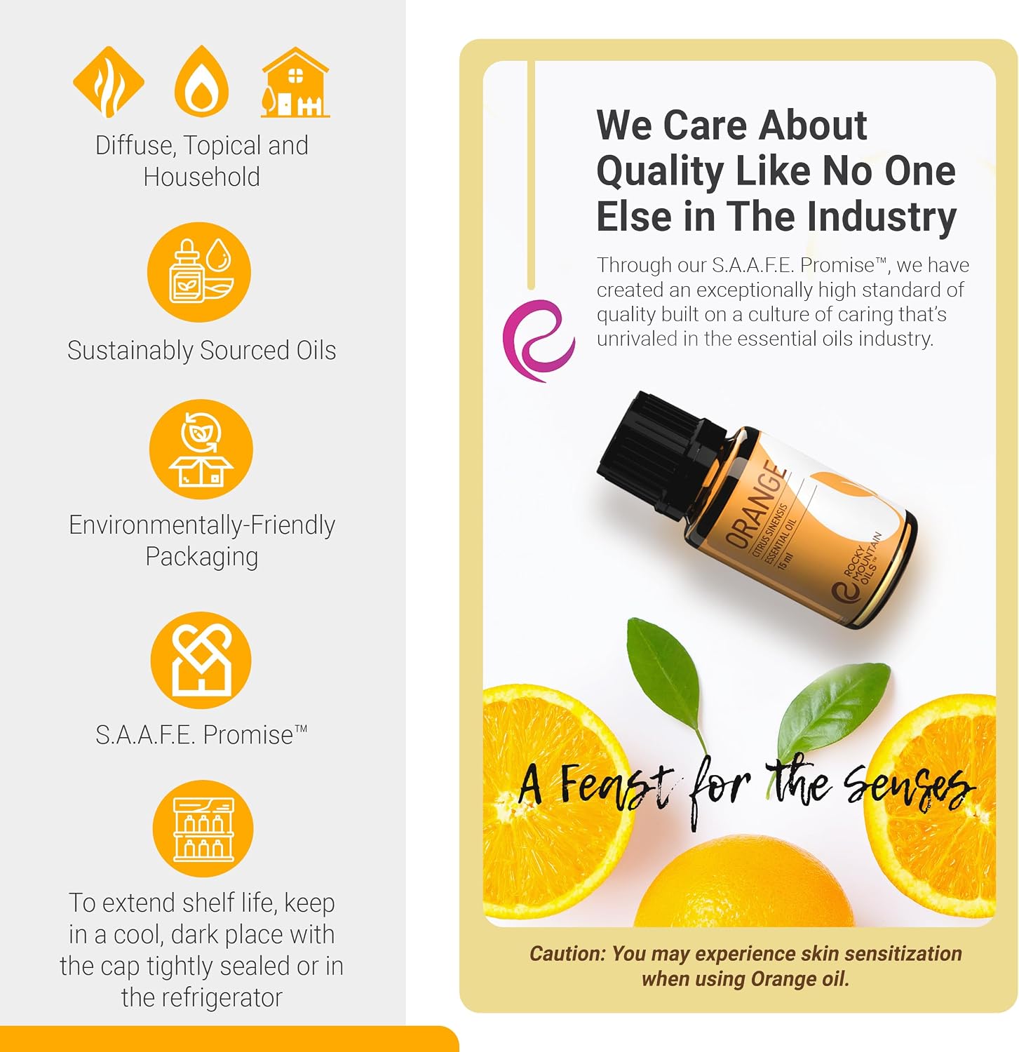 Rocky Mountain Oils Orange Essential Oil - 100% Pure and Natural Aromatherapy Essential Oils for Diffusers, Topical, and Home - 15ml image 3