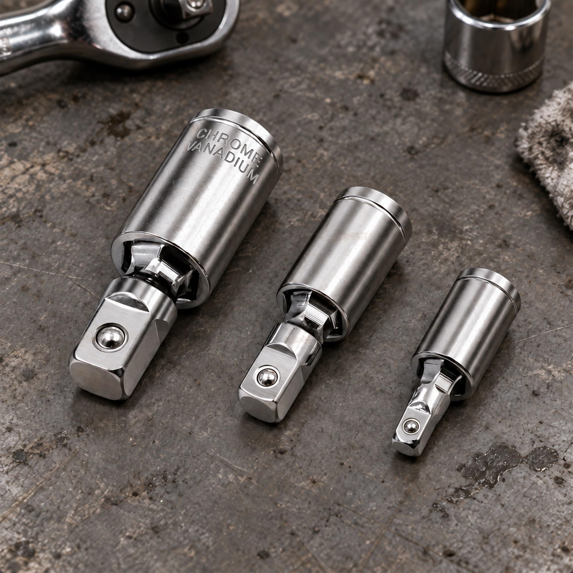 Chrome Vanadium Steel Universal Joint Socket Adapter for Vehicle Repairs, Household Maintenance and Angled Fastening