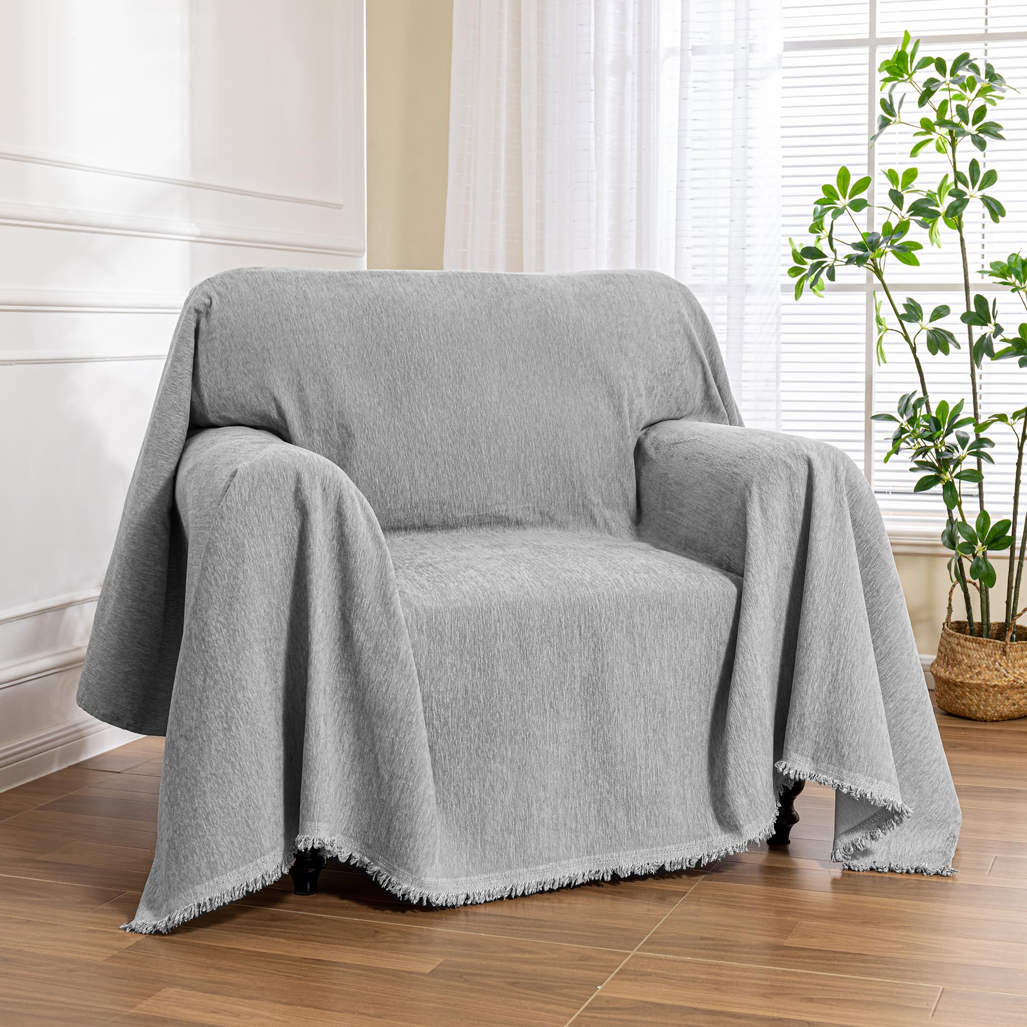 MEETSKY Chenille Sofa Cover with Tassels