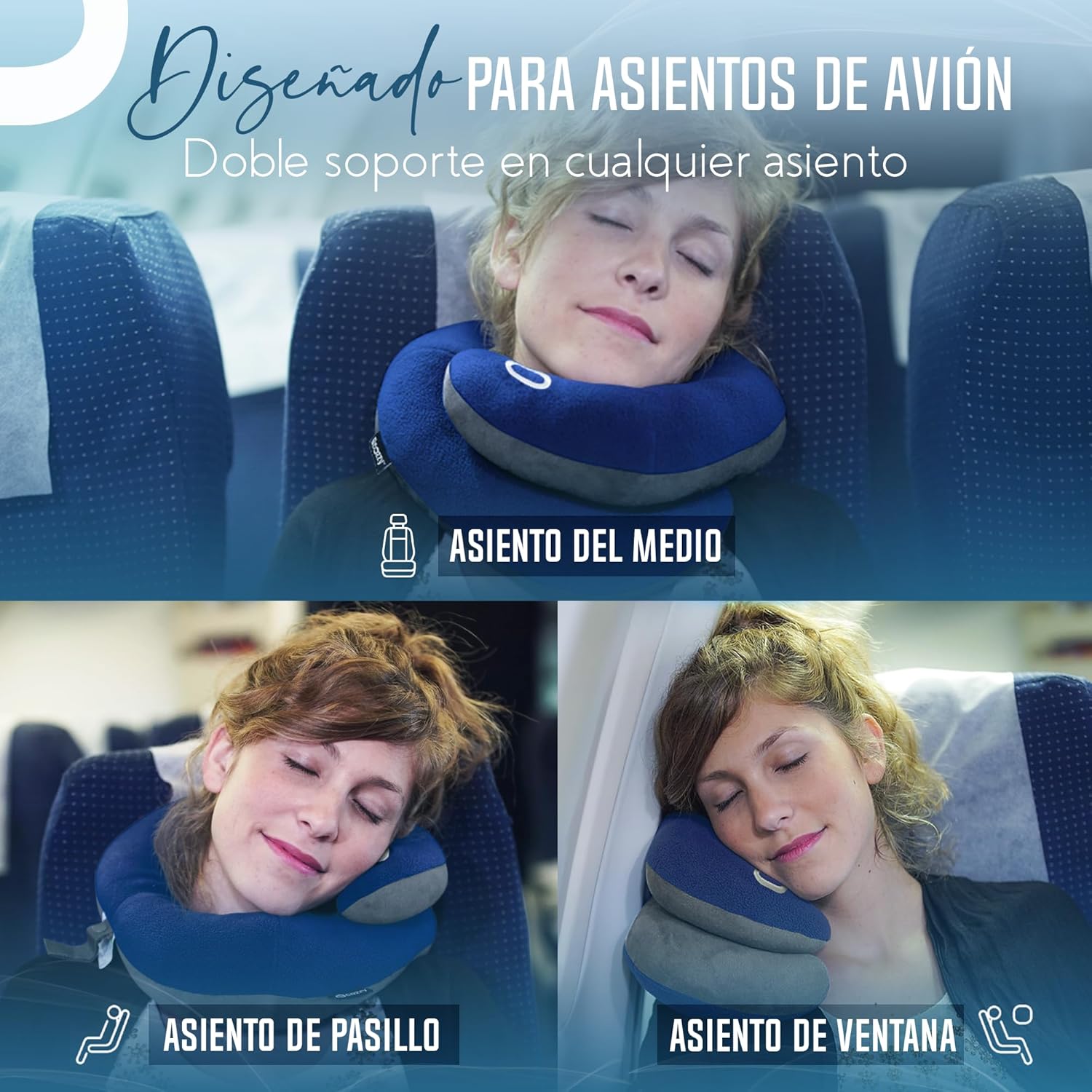 BCOZZY Travel Neck Pillow 4-Pack – Large Navy, Large Gray, Small Navy & Small Pink – Family Travel Bundle with Patented Head, Neck & Chin Support