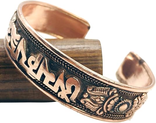 100% Pure Copper Tibetan Healing Bracelet. Unisex, Hand Made High Gauge Copper (Mantra)