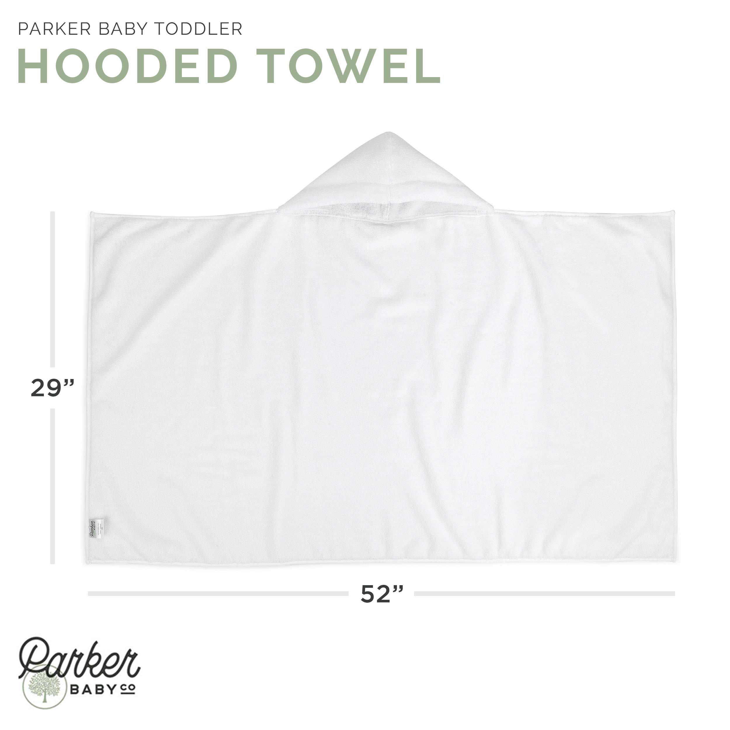 Parker Baby Co. Toalla de baño de algodón suave con capucha para bebés y niños, Blanco, Toddler/Kids