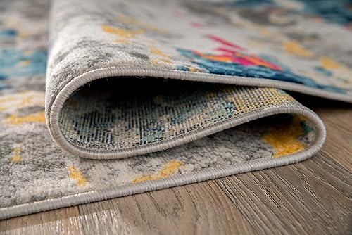 Miniatura 4 de Rugshop Sky Collection - Alfombra abstracta de transición de 2 x 7 pies, multicolor