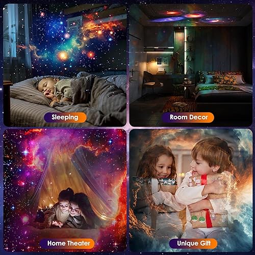 Miniatura 8 de Proyector de galaxia para dormitorio, proyector de estrellas de planetario 13 en 1, luz nocturna de techo, iluminación de estado de ánimo de la vía