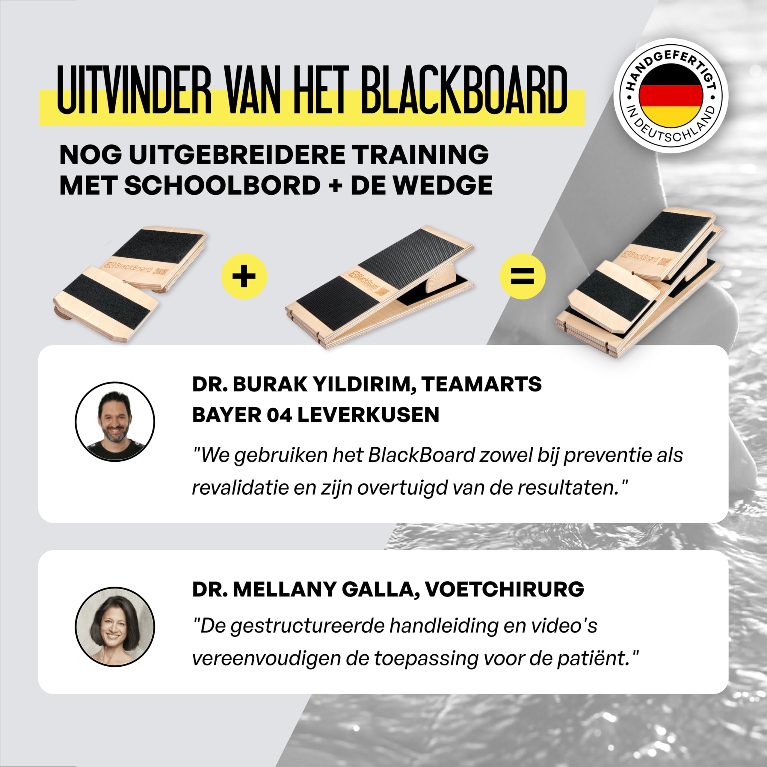BlackBoard® The Wedge – skos do treningu stóp z drewna i gumy – bezstopniowa regulacja do 35 stopni do treningu równowagi i ruchliwości – trenażer łydki Slant Board do sprzętu sportowego w domu