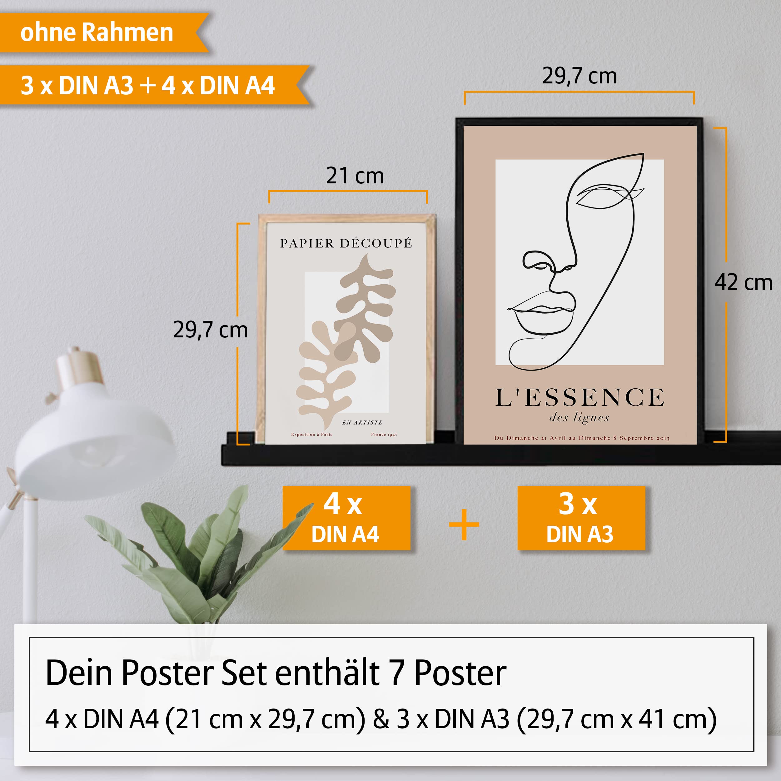 Galerie Wand Set, Pink Orange Poster Set von 6, Trendy Wandkunst, Matisse Ausstellung Poster, Picasso Druck, Blumenmarkt Druck Digitaldrucke