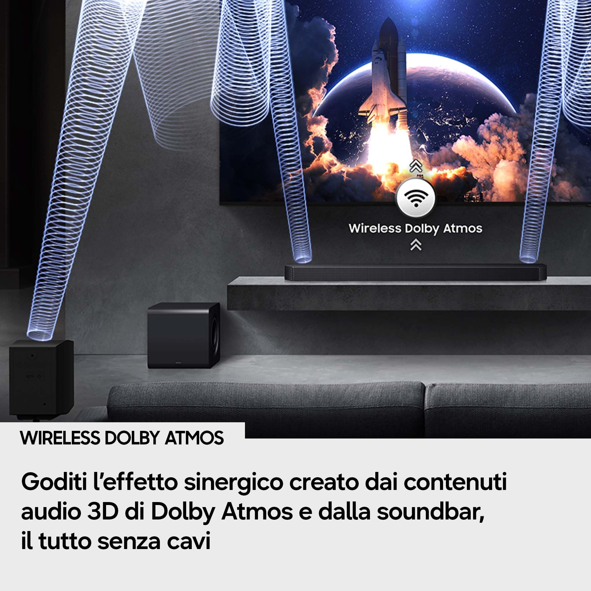 Samsung Q-serie Soundbar HW-Q930H/XC 9.1.4 Canali, Full Surround Subwoofer, Rear Speaker, Wireless Dolby Atmos, Q-Symphony, SpaceFit Sound Pro, Connessione TV Wireless, 2026