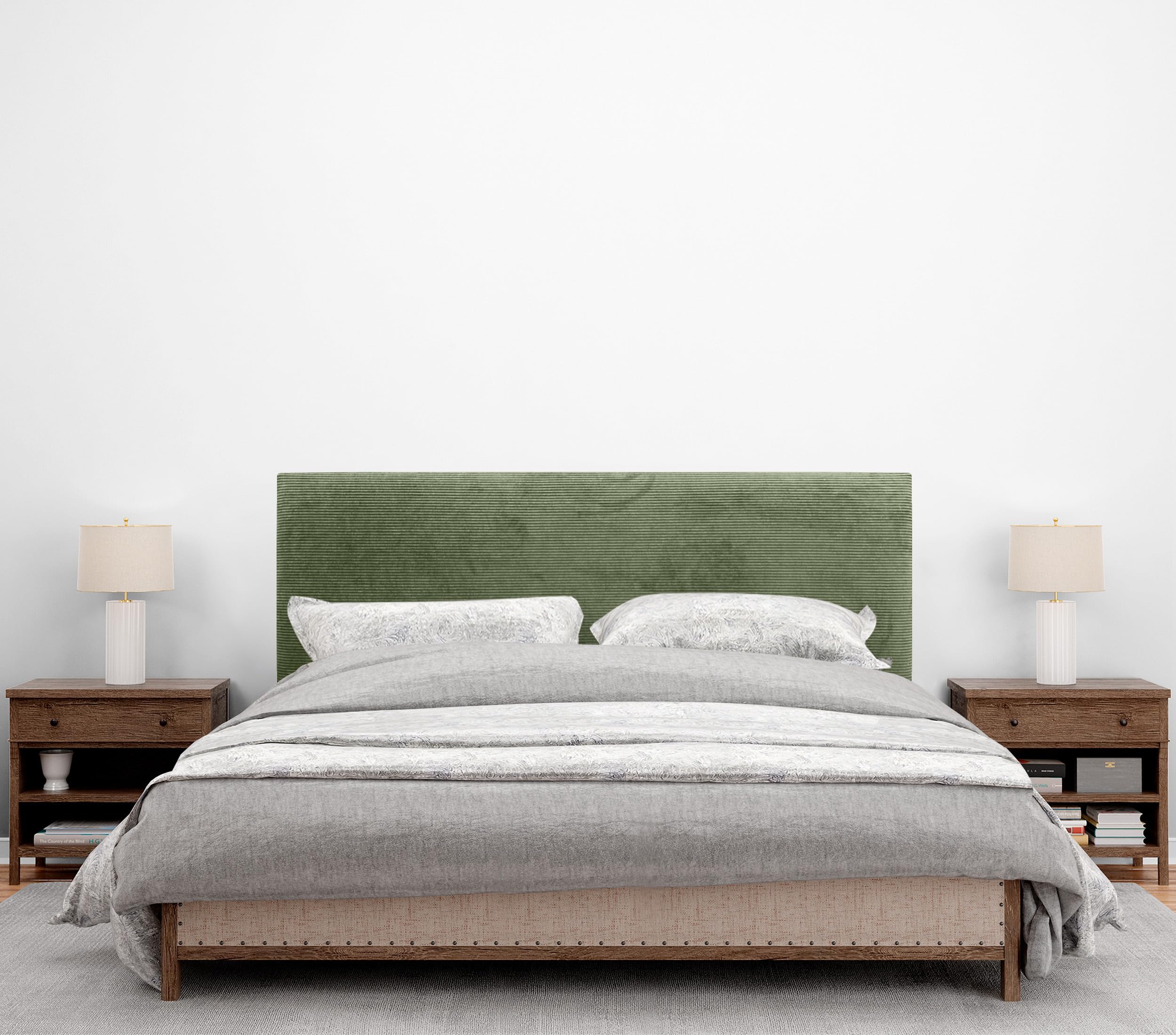 Testiera Letto Imbottita In Velluto A Coste - Moderna E Di Lusso Per Camera Da Letto, Colore Verde Acqua - Foto 9