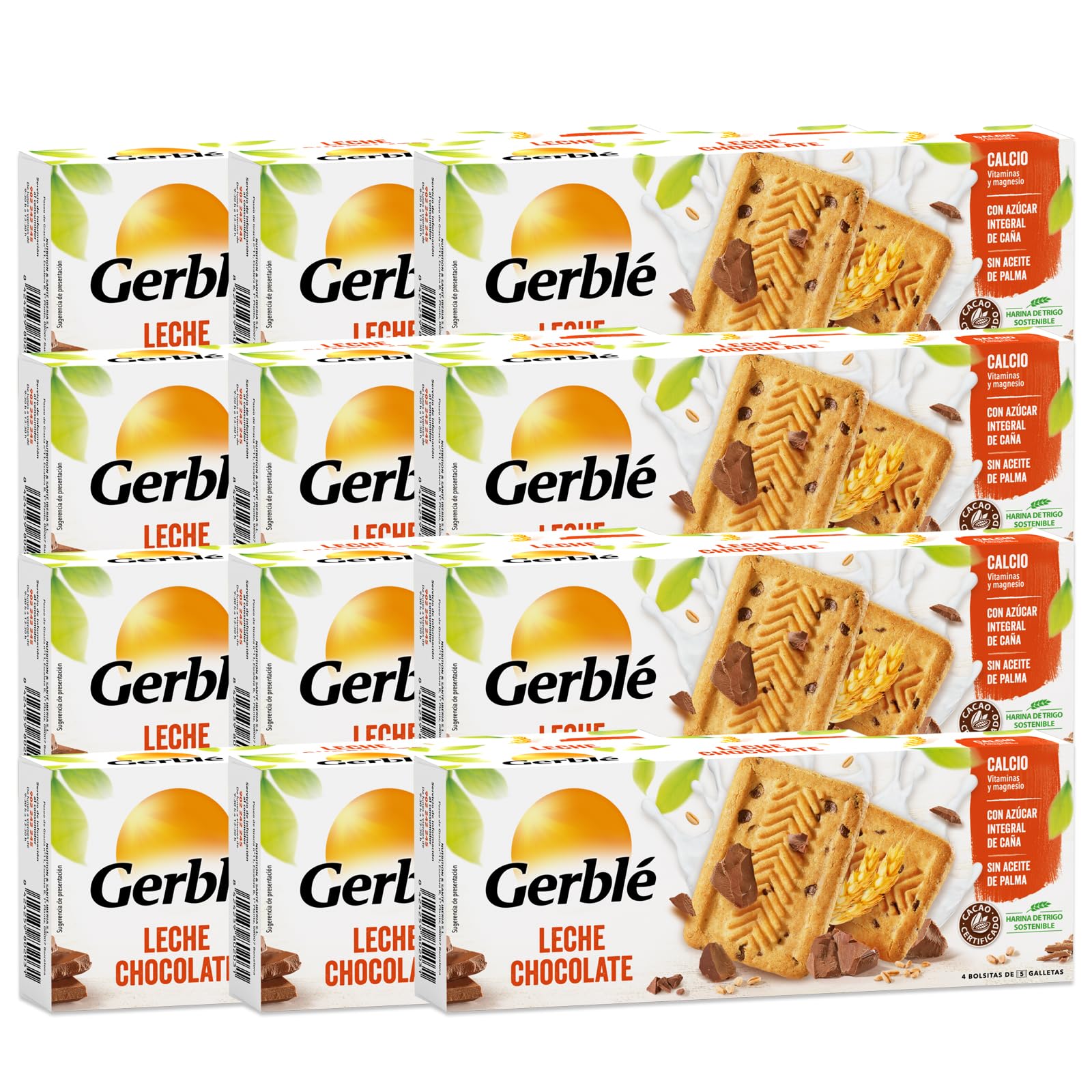 Gerblé Galleta de Leche, Chocolate y Yogur, 12 Unidades