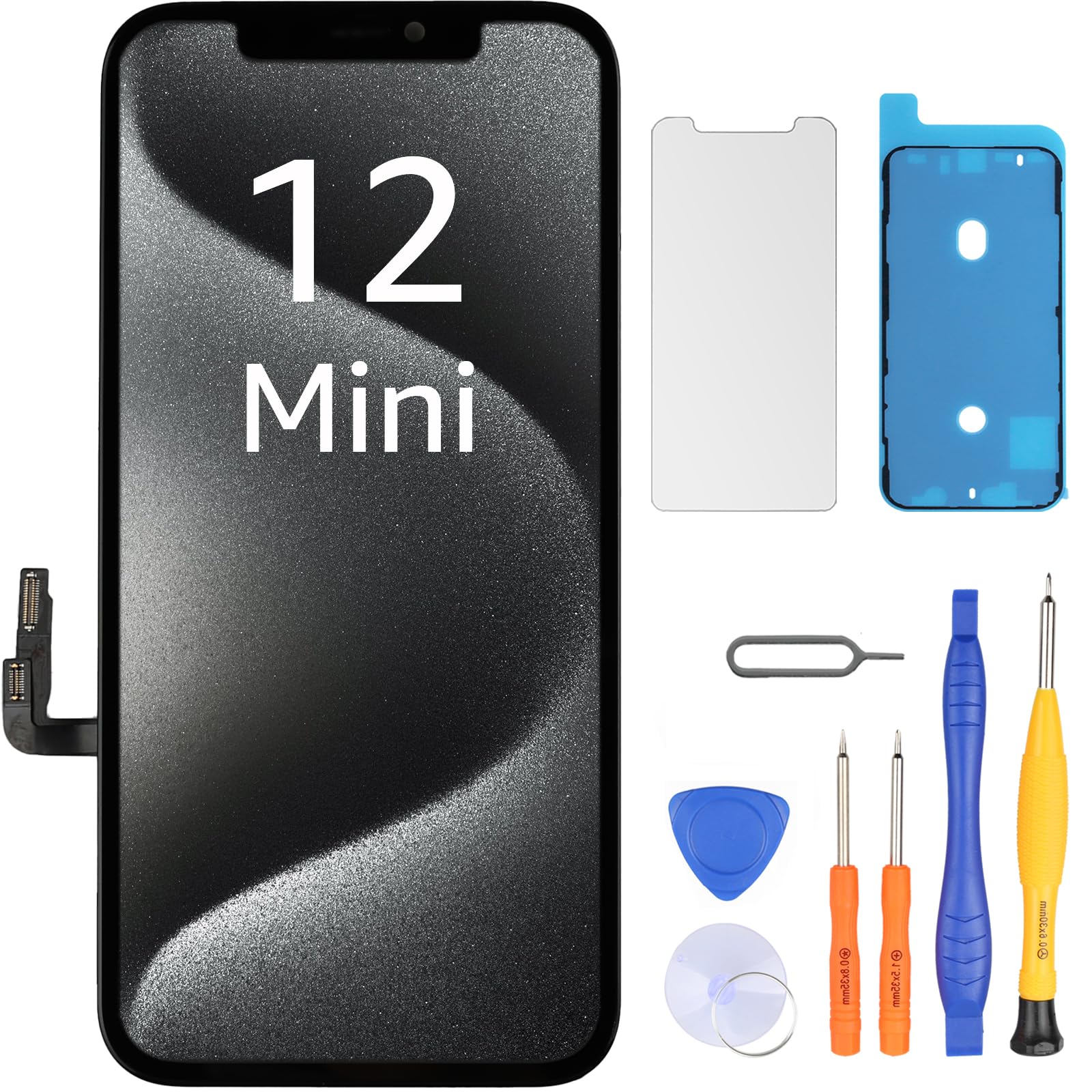 LL TRADER LCD-Bildschirm für iPhone 12 Mini 5,4" Ersatzbildschirm FHD Touchscreen 3D Touch Digitizer Rahmen Montage und Reparatur-Kits 2026