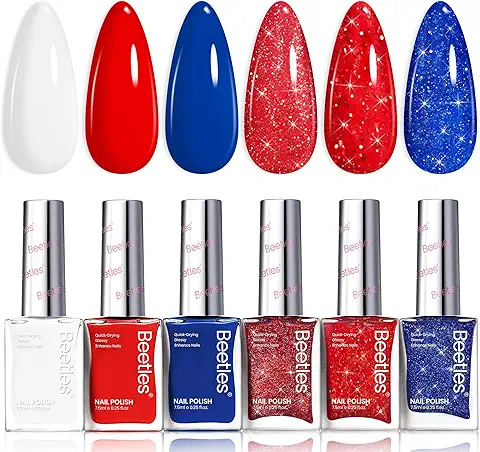 Red White Blue Nail Polish Set