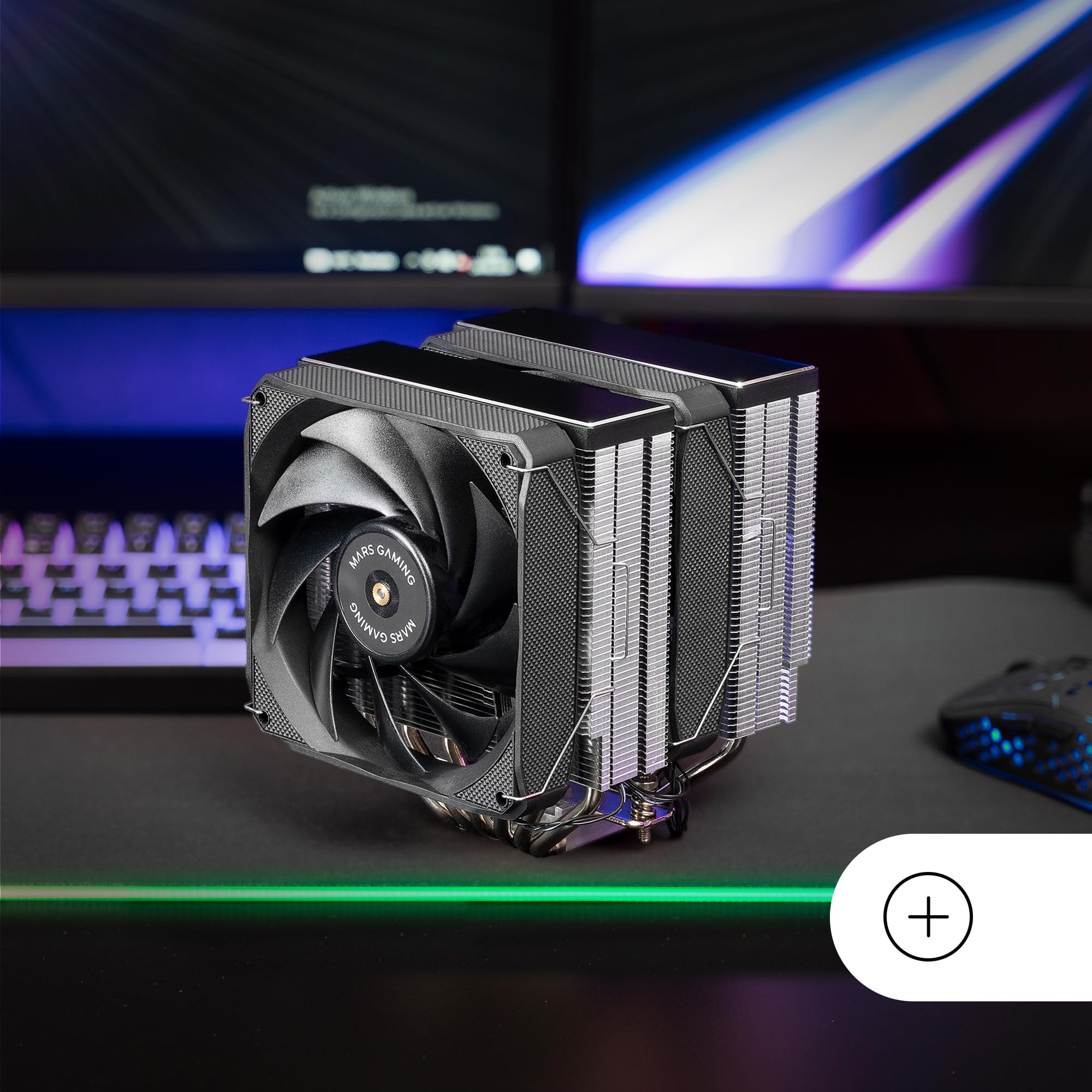 Mars Gaming MCPU-XU9 Dual Tower CPU-Kühler TDP 400W 2x Fdb Lufter 9 Heatpipes Bph Schwarz