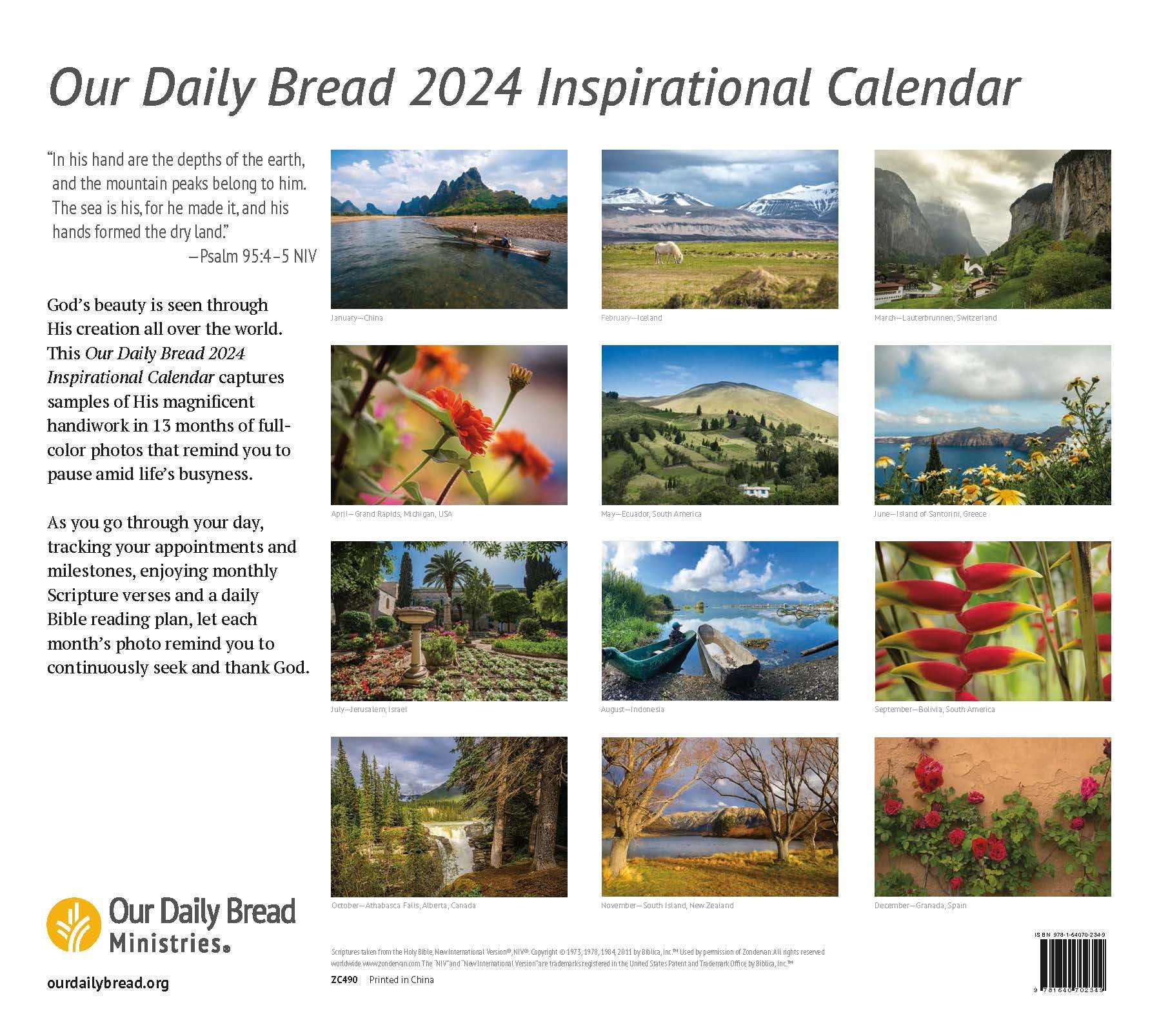 Our Daily Bread 2024 Inspirierender Wandkalender