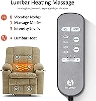 Vista 7 de MCombo Silla reclinable eléctrica de doble motor para personas mayores, silla elevadora plana con calor y masaje, silla elevadora pequeña, Beige