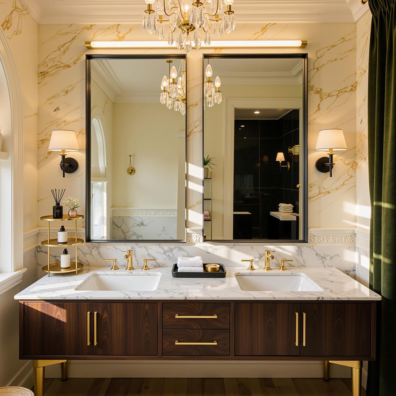 60"x30" Black Framed Bathroom Mirror, Large Rectangular Vanity Mirror, Aluminum Metal Frame, Wall Farmhouse Modern Wall-Mounted Mirrors for Bathroom, Bedroom, Living Room, Over Sink