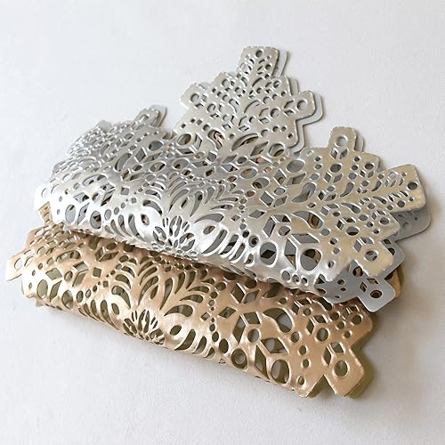 Miniatura 6 de Wintop - Manteles individuales de Halloween de 12 x 17.5 pulgadas para mesa de comedor, vinilo prensado metálico, decoración navideña, juego de 6,