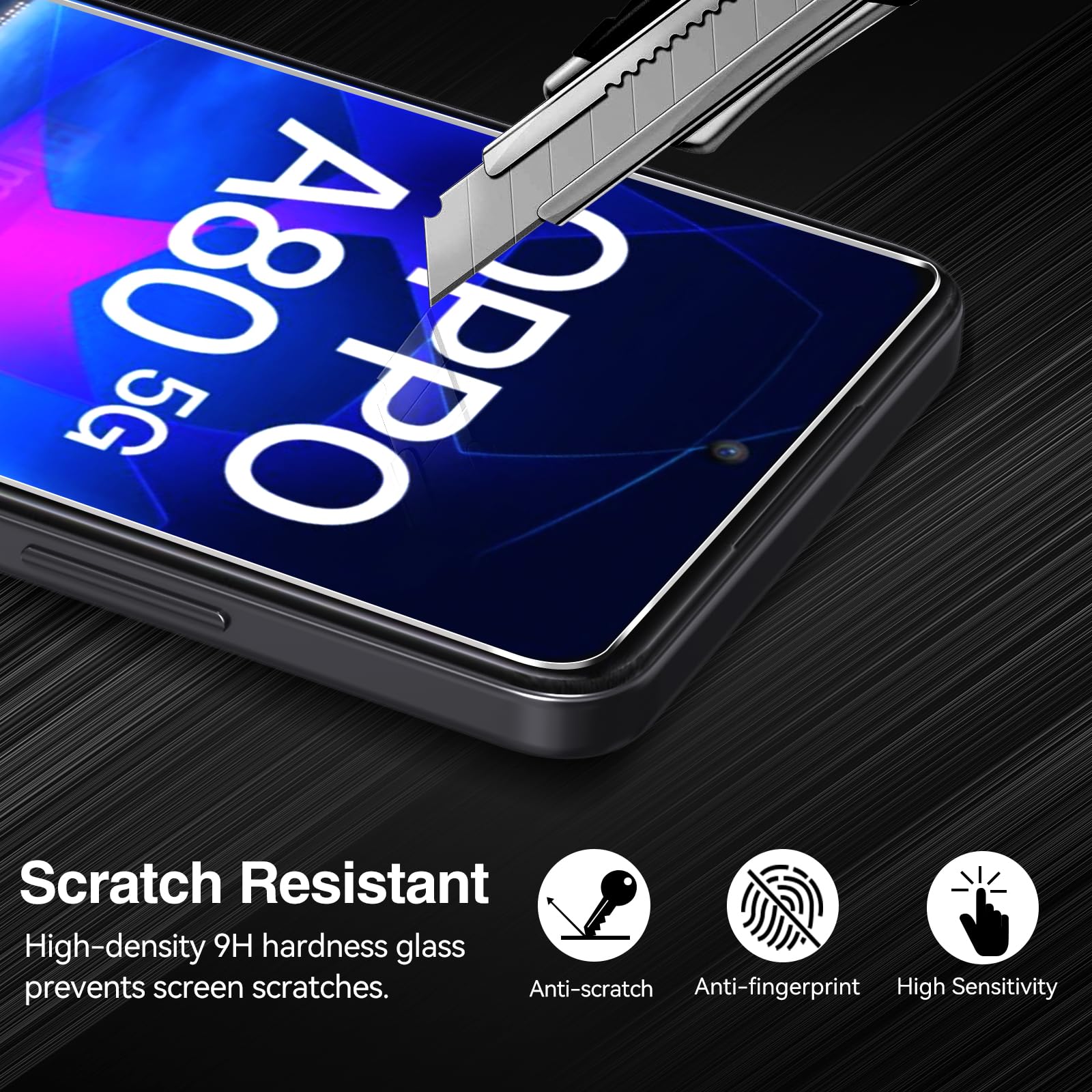 iVoler Etui do Oppo A80 5G z 2 szt. szkła hartowanego, [odporne na wstrząsy wojskowe] etui ochronne, smukłe miękkie silikonowe TPU odporne na odciski palców i zarysowania, czarne