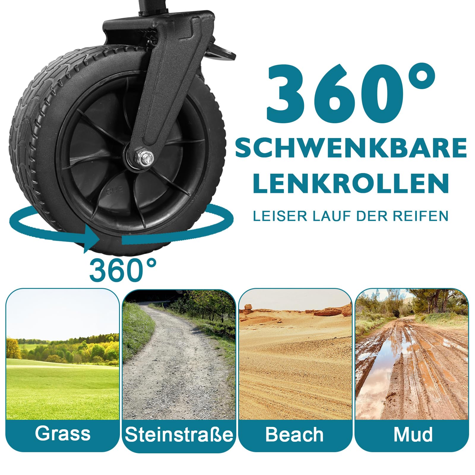 Angel Living Bollerwagen Faltbar 300L mit tragkraft 150KG, Handwagen Klappbar, Faltbarer Campingwagen mit Höhenverstellbarem Griff, Leicht und Platzsparend,Stabil
