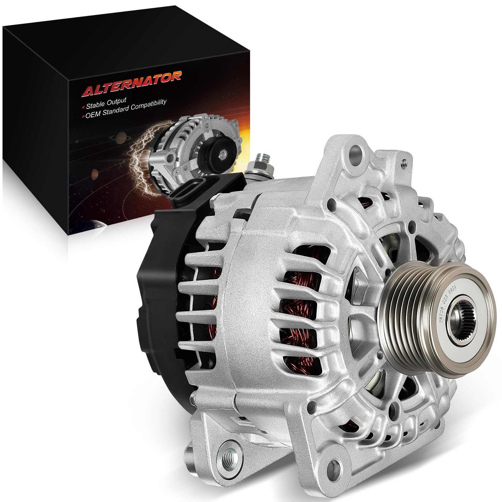 High Output Alternator for:-nissan altima base/s/sl, Rogue s/s krom/sv/select s, sentra se-r/sentra se-r spec v OE#23100-JA02A, 23100-JA02B, 23100-JA02C, 23100-JA04A, 23100-JA04C,110Amp-image-27