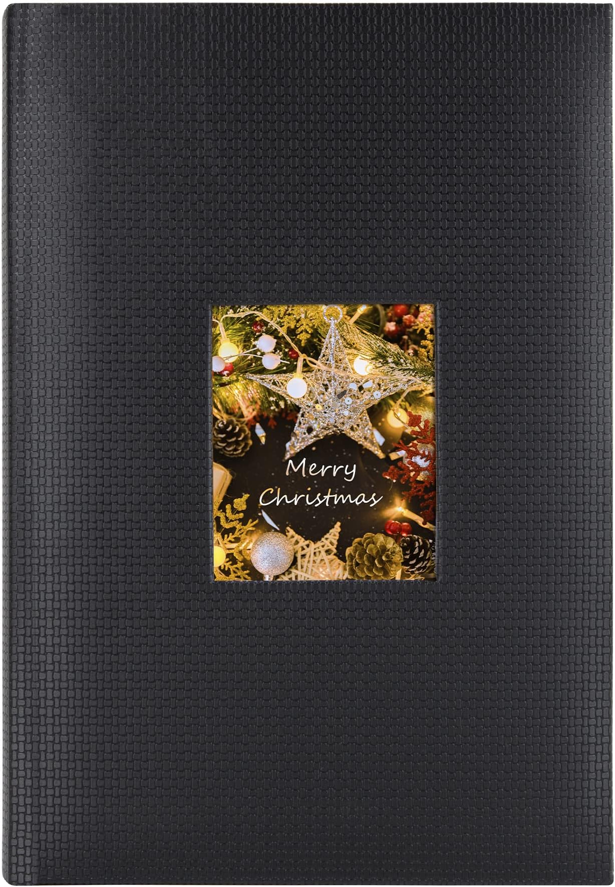 Golden State Art, Photo Album Embossed Cover 300 Pockets Large Capacity Holds 4x6 Picture Book Used for Family Wedding Anniversary Vacation Christmas Baby Dog (Black)