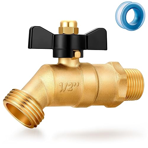 Brass Ball Valve Full Flow Male Hose Bibb 1/2" Male
