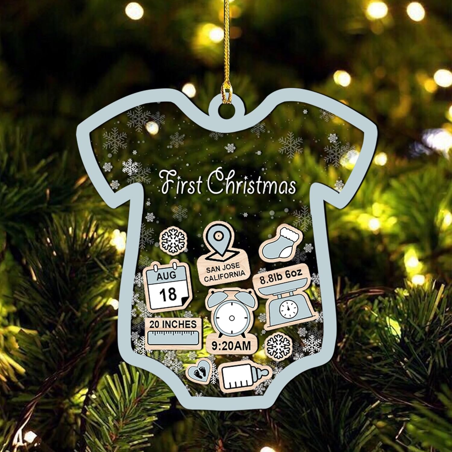 MDPrints Babys First Christmas Ornament 2024, DIY Christmas