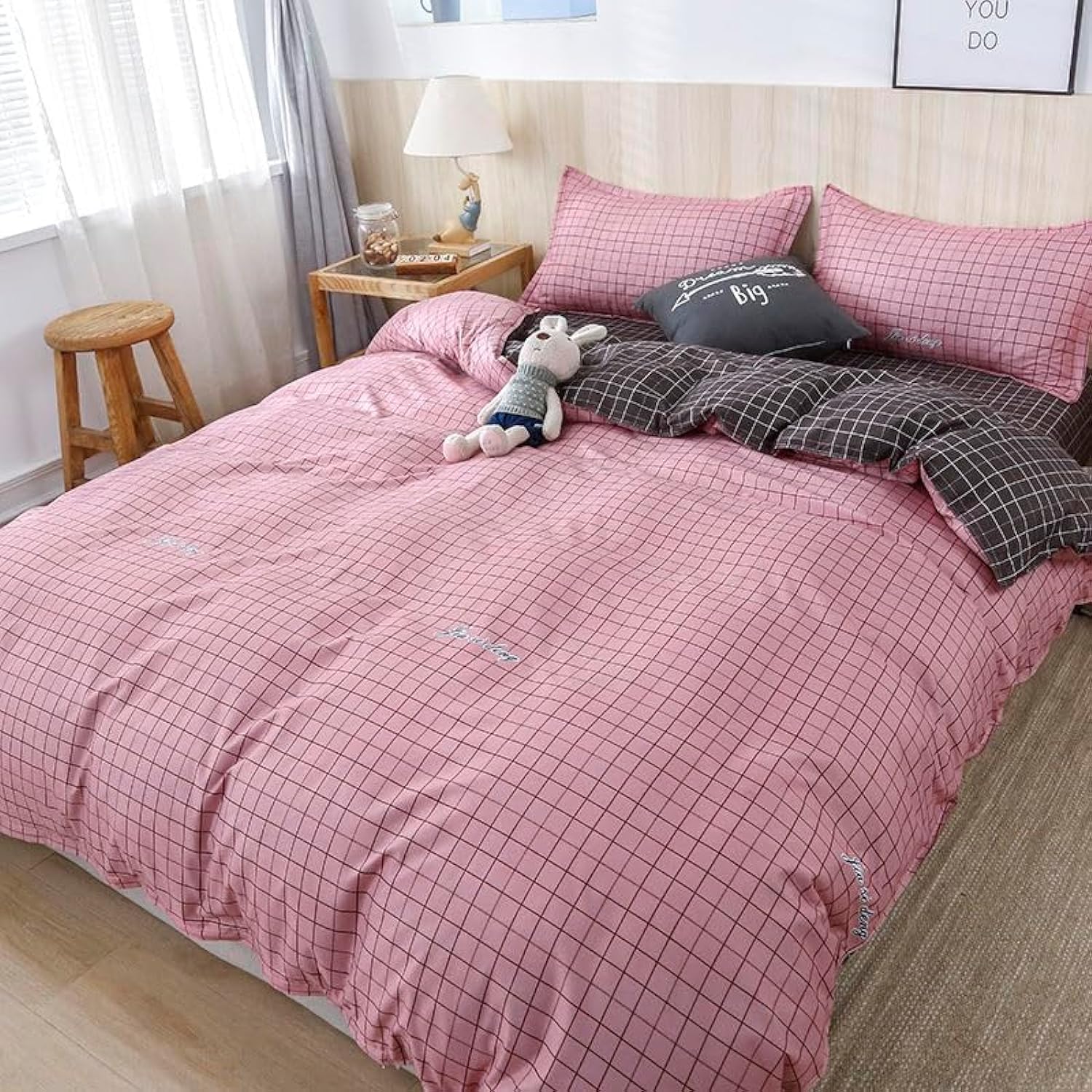 King Size Elegant Bedding Set: Breathable & Soft 200x230cm Quilt Cover, Durable 180x200cm Fitted Sheet, Hypoallergenic 47x74cm Pillowcases (2pcs) – King Size Bedsheet Set