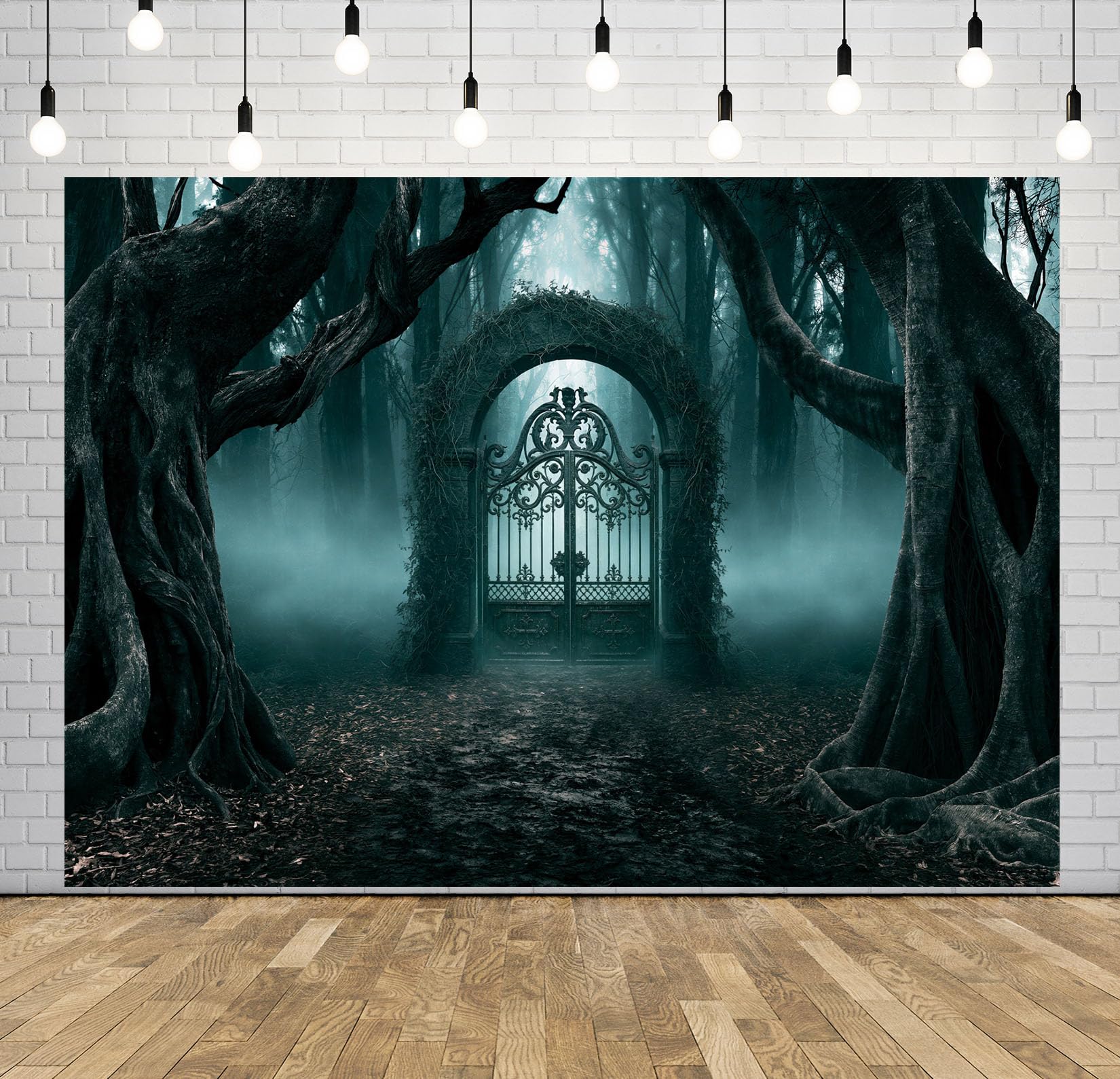 15x10FT (4.6x3m) Portale Gotico Nella Nebbia Sfondo Fotografico