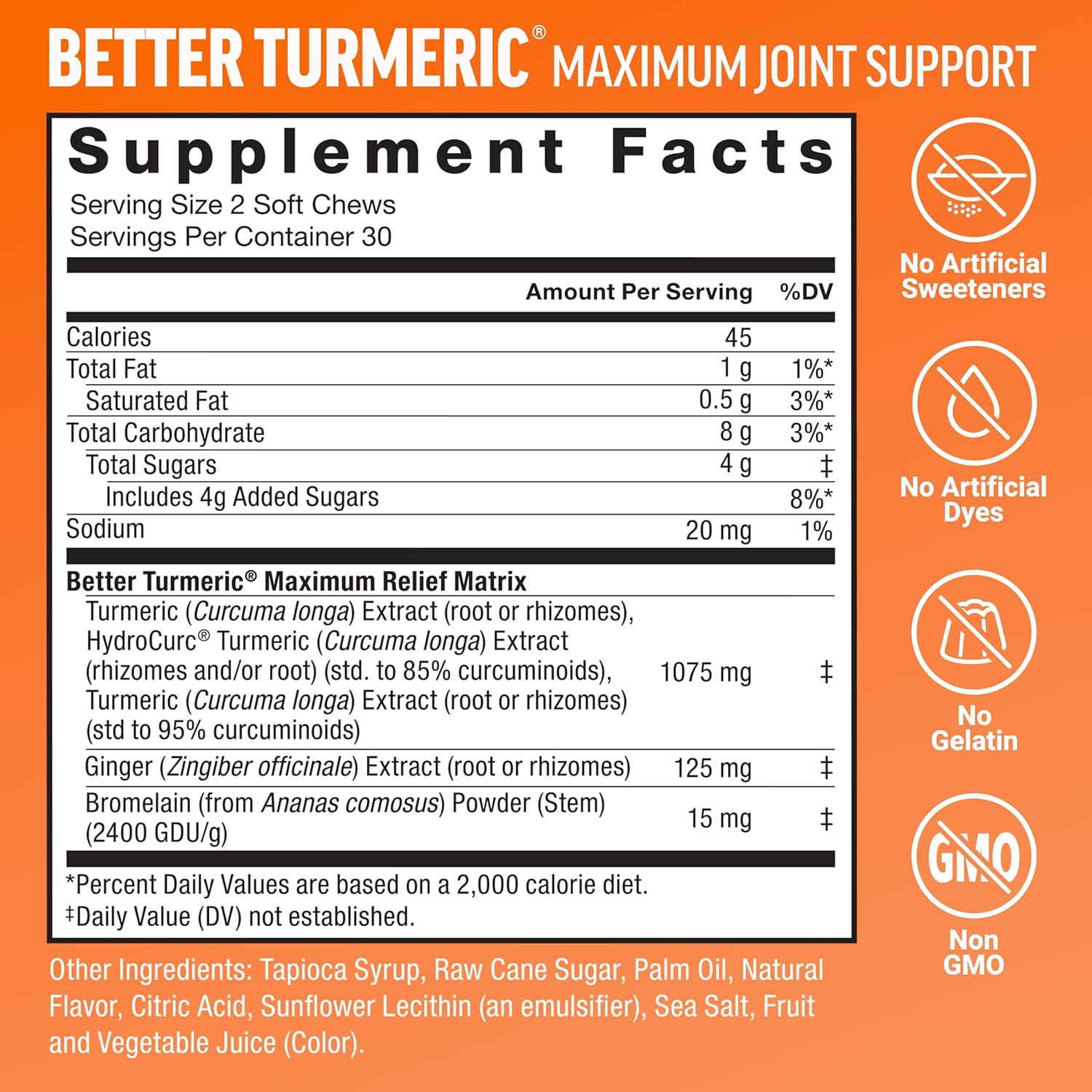 Force Factor Better Turmeric Maximum Joint Support, 1075mg Curcumin Amazing Ashwa Complete Calm Support with KSM-66 Ashwagandha, 120 Soft Chews