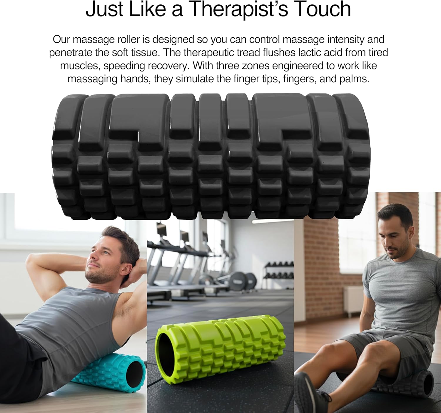 321 STRONG 5 in 1 Foam Roller Set with Hollow Core Deep Tissue Massager, Muscle Roller Stick, Stretching Strap, Spikey Plantar Fasciitis Ball, and Carry Bag, with 4K eBook
