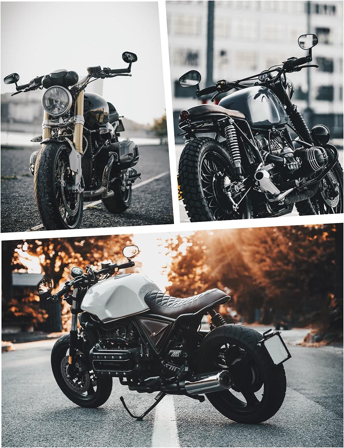 KEMIMOTO Rétroviseurs Moto Homologués, Lot de 2 Rétroviseurs Universels 7/8" 22 mm, Pliables Rotatifs à 360° Compatibles avec les Scooters ATV