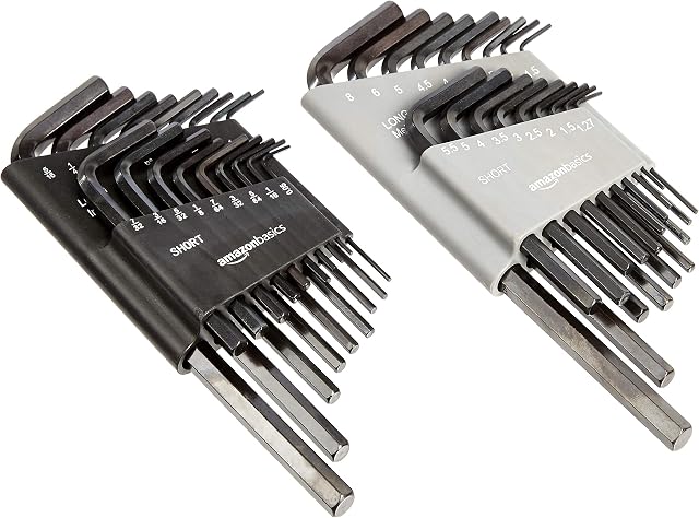 Amazon Basics 36-Piece Allen Wrench/Hex Key Set - Inch/SAE and Metric
