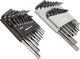 Amazon Basics Conjunto de chaves Allen de 36 peças - SAE/métrico
