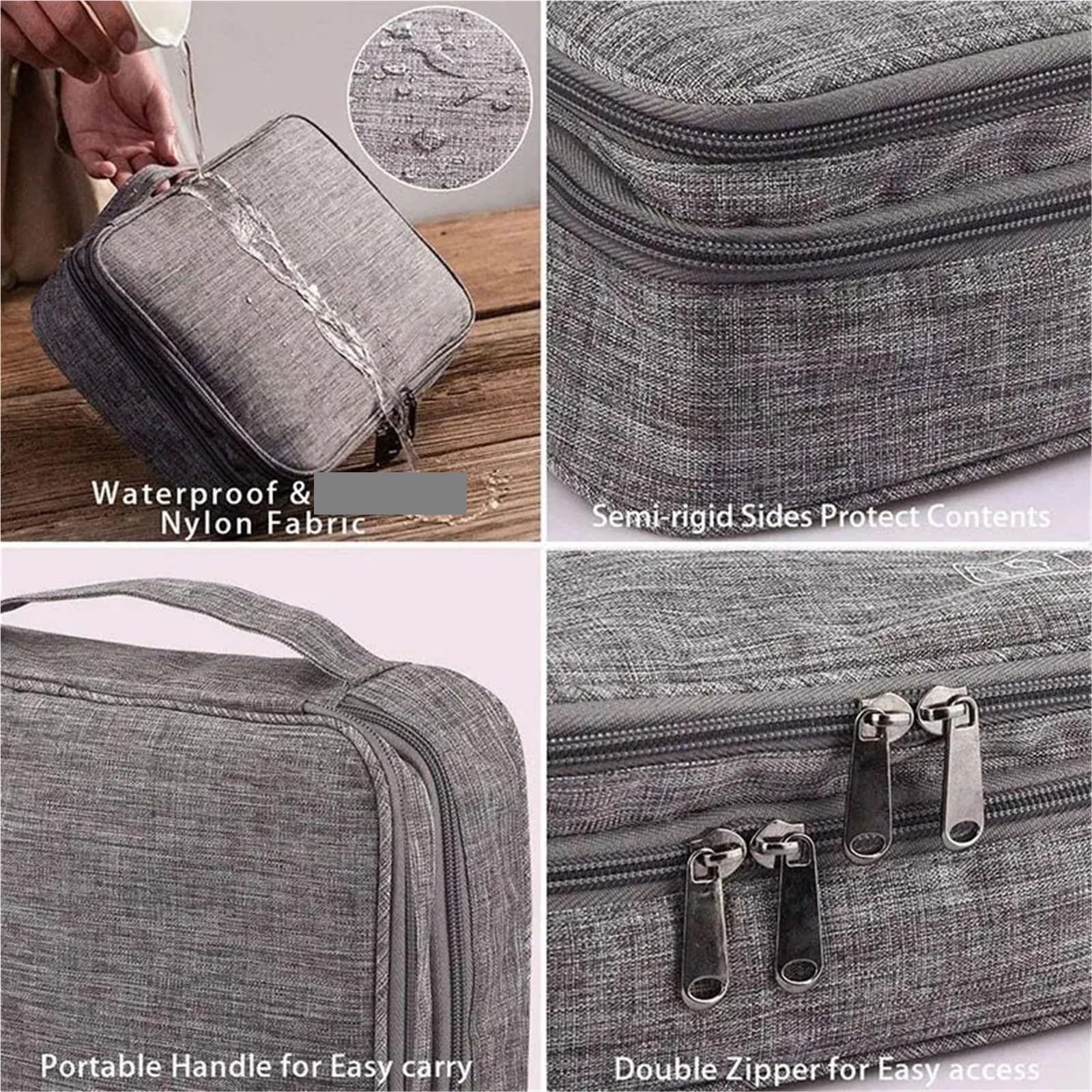 Bolsa organizadora de Accesorios electrónicos, Línea de Datos portátil Cargador Organizador Cables Viaje electrónico Digital(Double Layer Black)