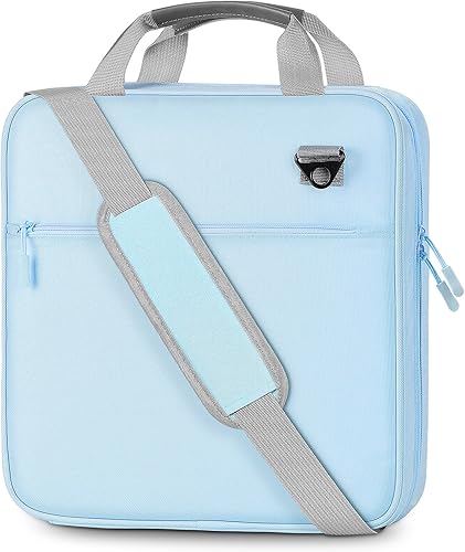 MoKo Carpeta con cremallera, carpeta de 3 anillos de 3 pulgadas con cremallera, capacidad de 700 hojas con correa para el hombro y asa, organizador