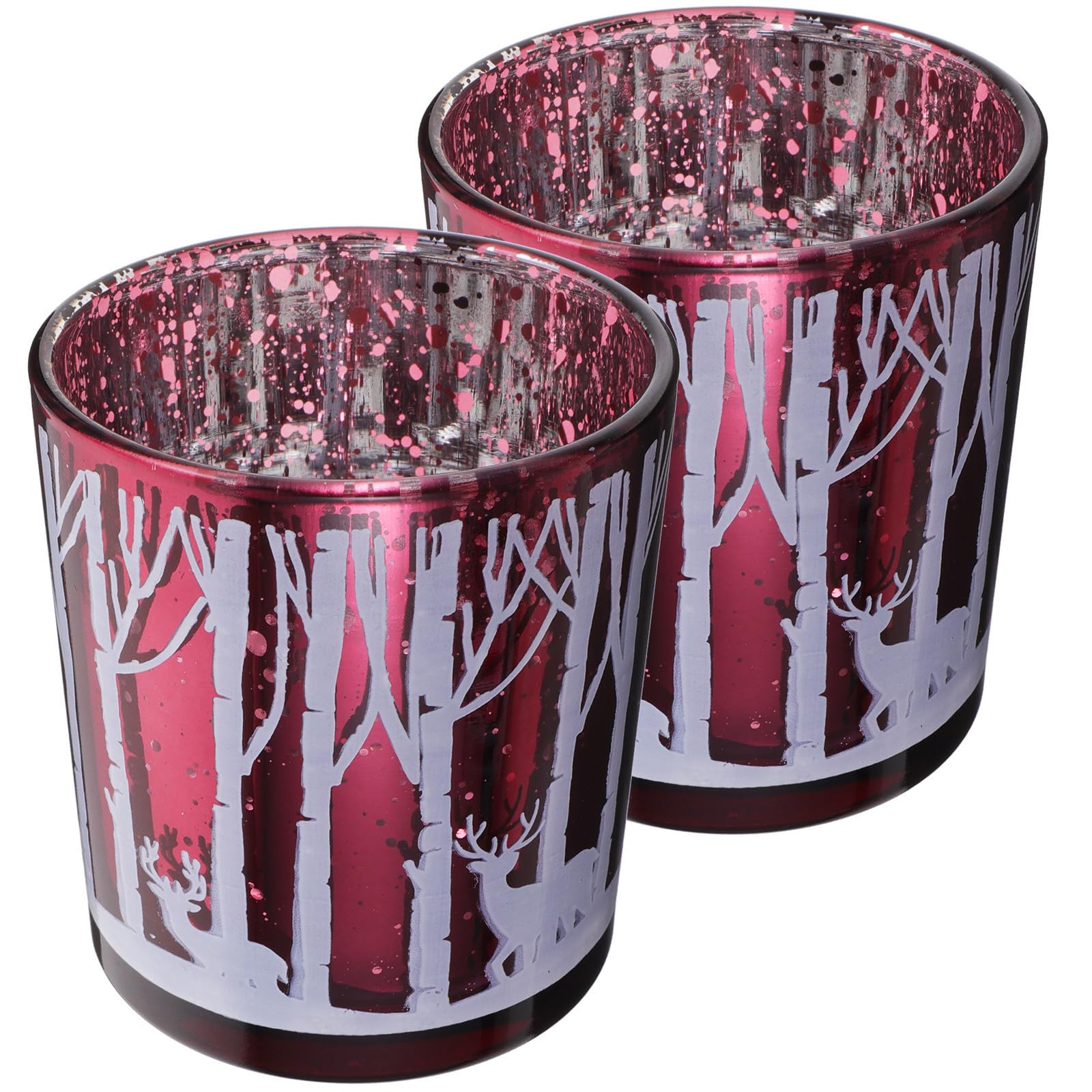 Toyvian 8 Piezas Portavelas de Vidrio Diseño de Alce para Mesa Decorativa