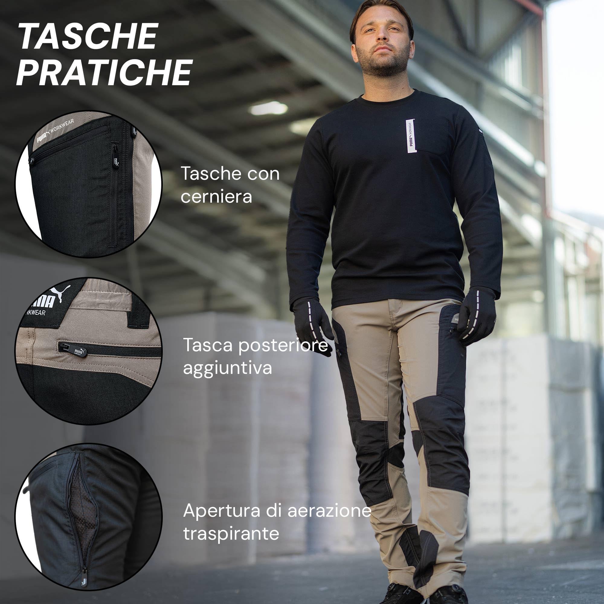 PUMA Workwear Pro-One, pantaloni per attività all'aria aperta, robusti, traspiranti e durevoli, pantaloni perfetti per escursioni, alpinismo, bushcraft e lavori esterni