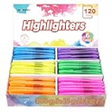 WOSWEL Highlighters Bulk, 120 Pack 6 Assorted Colors No Bleed Chisel Tip Highlighter Markers, Teachers Must Have, Office Supplies