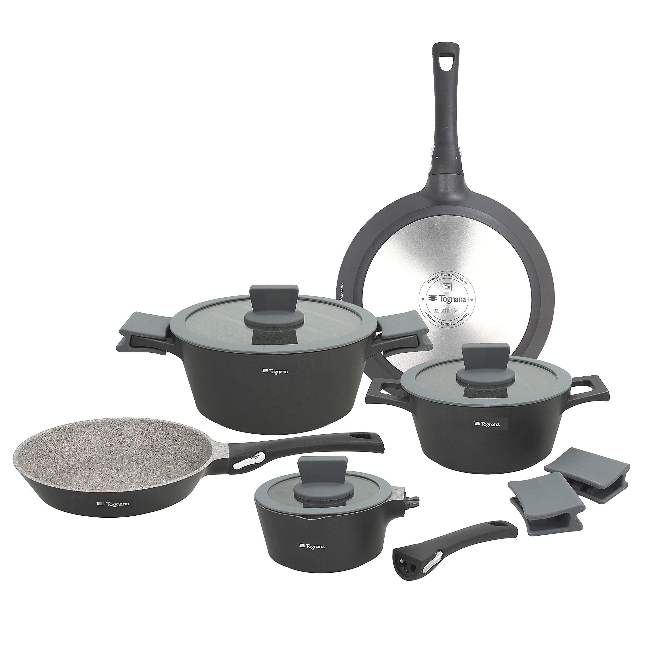 Tognana Ambiziosa Batteria, Alluminio Pressofuso, Nero & Sphera Grill Rettangolare, Alluminio