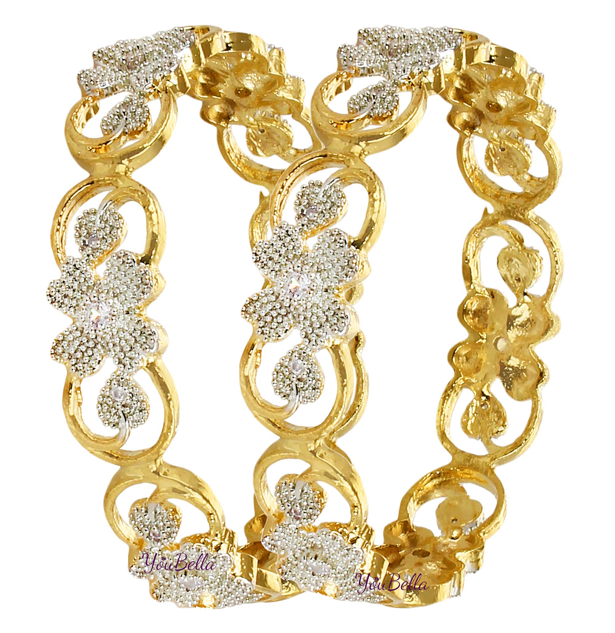 American Diamond Plated Bangles (2.60 in)